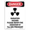 Signmission OSHA Danger Sign, Radiation Hazard Please, 14in X 10in Aluminum, 10" W, 14" H, Portrait OS-DS-A-1014-V-2525 - alternate 1